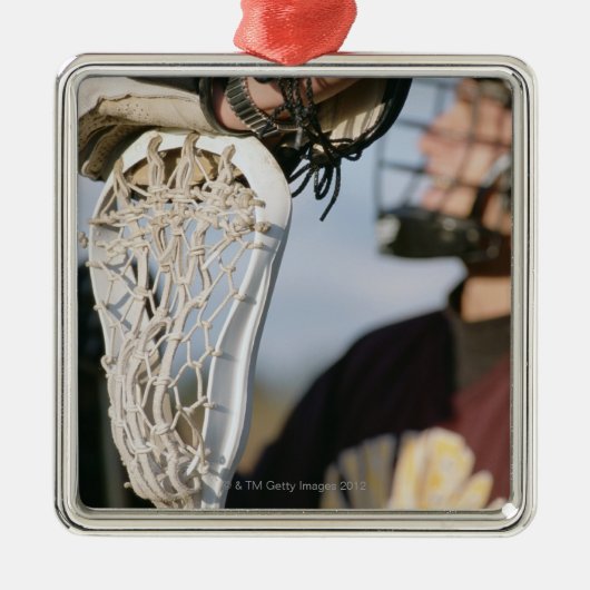 ラクロスの棒の手 メタルオーナメント (正面)