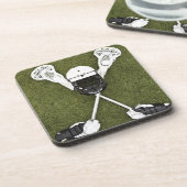 ラクロスの棒、手袋、球およびスポーツのヘルメット コースター (左側)