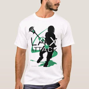 ラクロスの男の子の緑のLAXの攻撃のTシャツ Tシャツ
