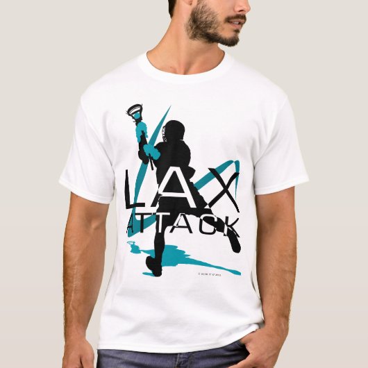 ラクロスの男の子のLAXの攻撃3の水のTシャツ Tシャツ (正面)