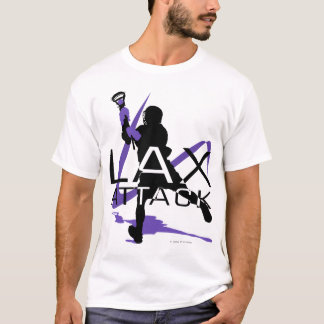 ラクロスの男の子のLAXの攻撃3の紫色のTシャツ Tシャツ