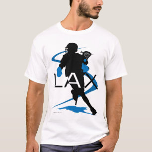 ラクロスの男の子のLAXの青のTシャツ Tシャツ