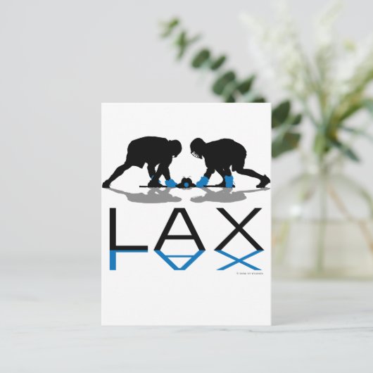 ラクロスの男の子のLAXの青 ポストカード (スタンド正面)