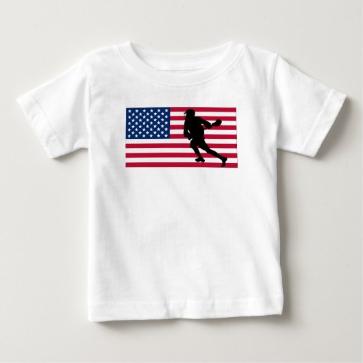 ラクロスの米国旗 ベビーTシャツ (正面)