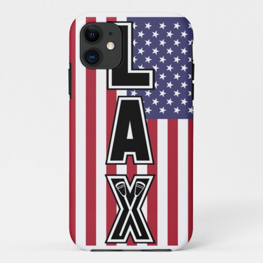 ラクロスのLAX米国の旗 Case-Mate iPhoneケース (裏面)