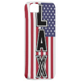 ラクロスのLAX米国の旗 Case-Mate iPhoneケース (裏面/右)