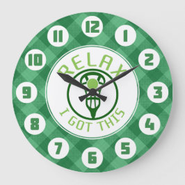 ラクロスは私を得ましたこの円形の時計をリラックスします ラージ壁時計