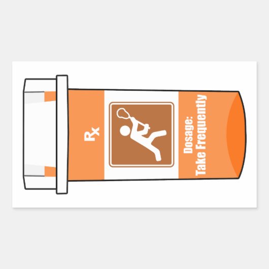 ラクロスは薬 長方形シール (正面)