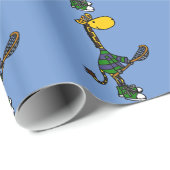 ラクロスを遊んでいるおもしろいなキリン ラッピングペーパー (ロールコーナー)