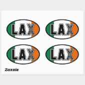 ラクロスアイルランドラックス国旗 楕円形シール (シート)