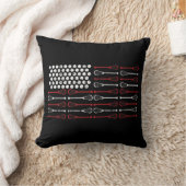 ラクロスアメリカンフラックスママデザイン クッション (ブランケット)