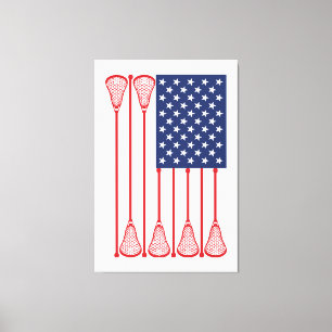 ラクロスアメリカンフラッグアート キャンバスプリント