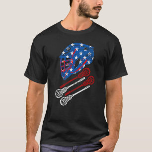 ラクロスアメリカヴィンテージフラックスヘルメットスティック4t tシャツ