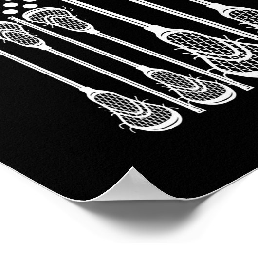 ラクロスアメリカ国旗のクロスラクロススティック男性 ポスター (角)