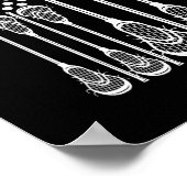 ラクロスアメリカ国旗のクロスラクロススティック男性 ポスター