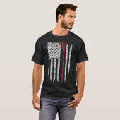 ラクロスアメリカ国旗の男性ギフトティーシャツ Tシャツ (正面フル)