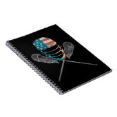 ラクロスアメリカ国旗の緩いヘルメットとスティック ノートブック (右側)