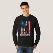 ラクロスアメリカ国旗7月4日 Tシャツ (正面フル)