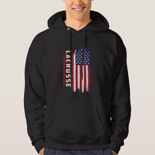 ラクロスアメリカ国旗 パーカ (正面)