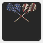 ラクロスアメリカ国旗Laxヘルメットスティック7月4日 スクエアシール (正面)