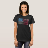 ラクロスアメリカ国旗Lax愛国的ラクロス Tシャツ (正面フル)