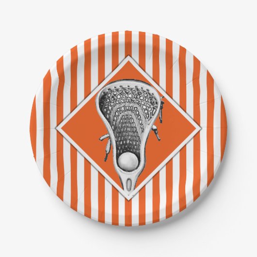 ラクロスオレンジチームパーティー紙プレート ペーパープレート (正面)