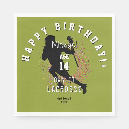 ラクロスカスタムデザイン紙ナプキン スタンダードランチョンナプキン (正面)