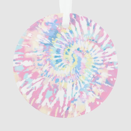 ラクロスガールズピンク絞り染めホリデイ オーナメント (裏面)