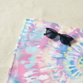 ラクロスガールズピンク絞り染め パーソナライズされた ビーチタオル (インサイチュ)