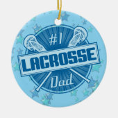 ラクロスクリスマスオーナメント、#1ラックスパパ セラミックオーナメント (正面)