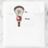 ラクロスクリスマスギフトタグ スクエアシール (バッグ)