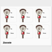 ラクロスクリスマスギフトタグ スクエアシール (シート)