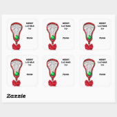 ラクロスクリスマスギフトタグ スクエアシール (シート)