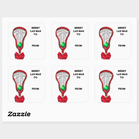 ラクロスクリスマスギフトタグ スクエアシール (シート)