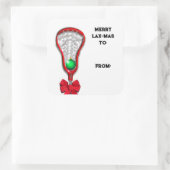 ラクロスクリスマスギフトタグ スクエアシール (バッグ)