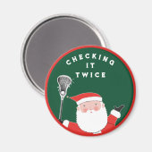 ラクロスクリスマスストッキングスタッファー マグネット (正面/裏面)