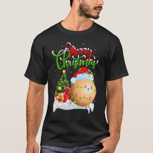 ラクロスクリスマスデコレーションサンタラクロスクリスマス Tシャツ (正面)