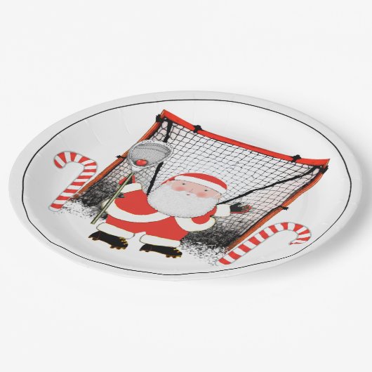 ラクロスクリスマスホリデーパーティー ペーパープレート (アングル)