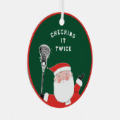ラクロスクリスマス収集可能なセラミックオーナメント メタルオーナメント (正面右)