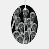 ラクロスグリパーソナライズされたーン賞セラミックオーナメント メタルオーナメント (正面右)