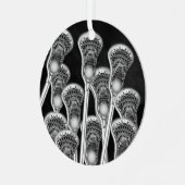 ラクロスグリパーソナライズされたーン賞セラミックオーナメント メタルオーナメント (正面左)