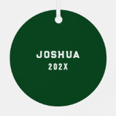 ラクロスグリパーソナライズされたーン賞セラミックオーナメント メタルオーナメント (裏面)