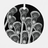 ラクロスグリパーソナライズされたーン賞セラミックオーナメント メタルオーナメント (正面)