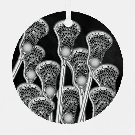 ラクロスグリパーソナライズされたーン賞セラミックオーナメント メタルオーナメント (正面)