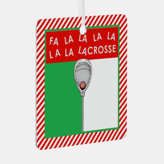ラクロスゴアリーパーソナライズされたギフト メタルオーナメント (正面右)