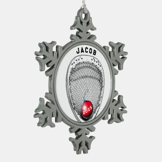 ラクロスゴアリーホリデーギフト スノーフレークピューターオーナメント (左)