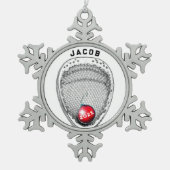 ラクロスゴアリーホリデーギフト スノーフレークピューターオーナメント (正面)