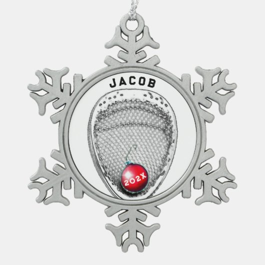 ラクロスゴアリーホリデーギフト スノーフレークピューターオーナメント (正面)