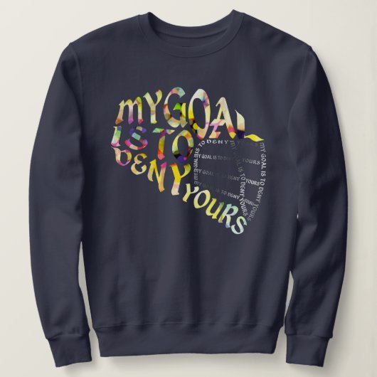 ラクロスゴアリーマスクワードル文字アート スウェットシャツ (デザイン正面)