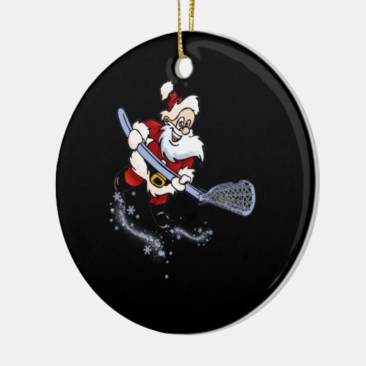 ラクロスサンタカッコいいクリスマスラックススポーツアグリーX-Mas セラミックオーナメント (左)